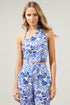Sao Paulo Sky Laclerc Asymmetrical Halter Crop Top